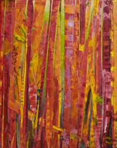 Red Bamboo acrylic on Tyvek